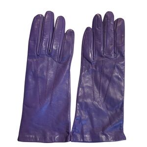 Elegant Purple Leather Gloves